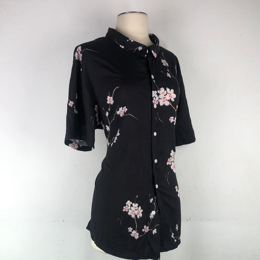 Camisa Negro De Flor ChArmkp