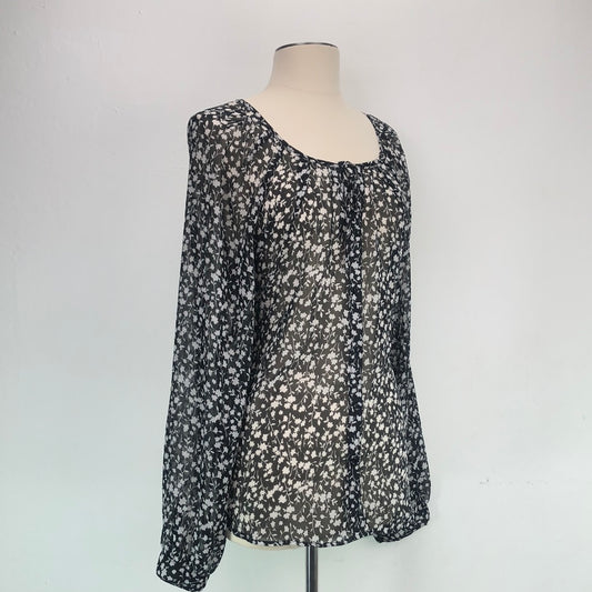 Blusa Negra De Flores Old Navy