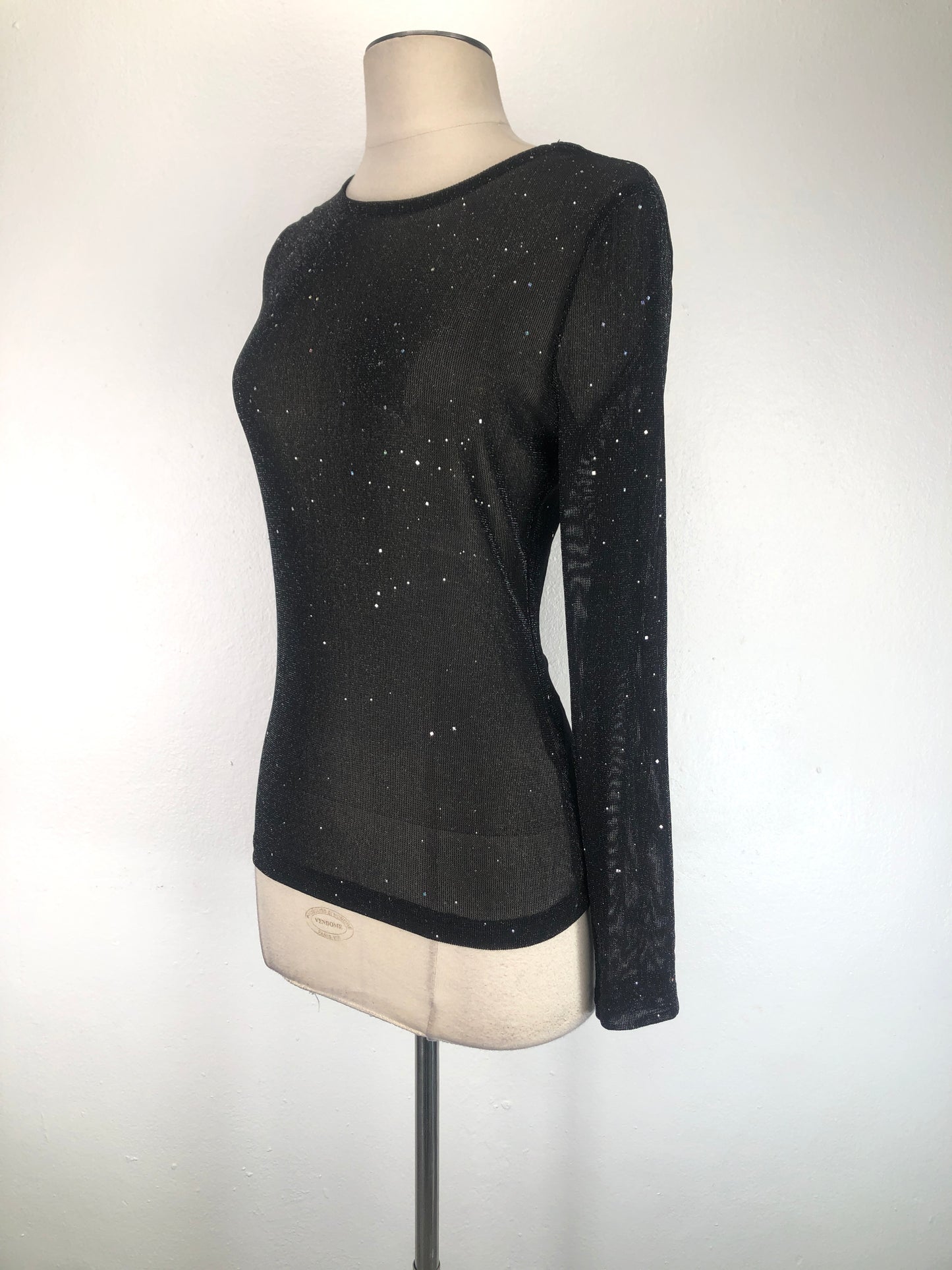 Blusa Negro de Brillo Shein