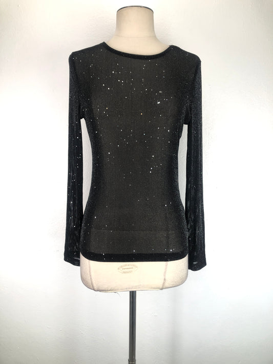 Blusa Negro de Brillo Shein