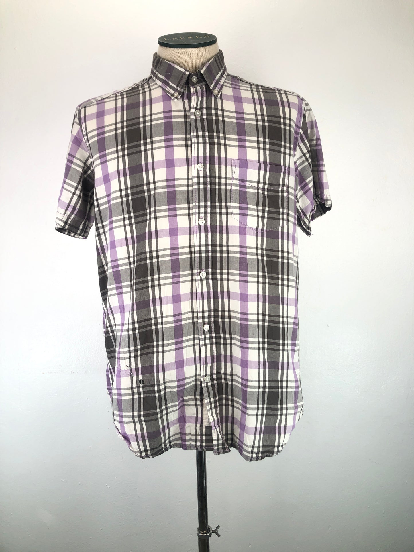 Camisa Gris de Cuadro Regular