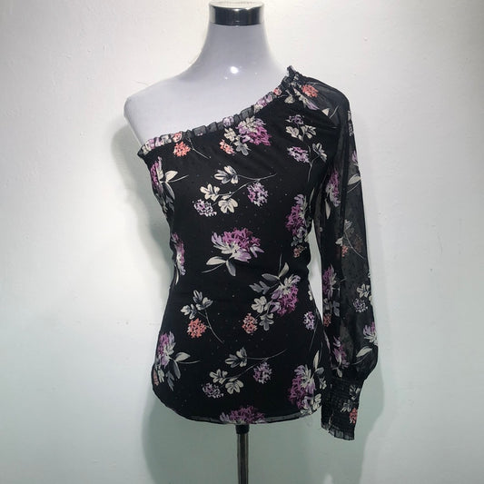 Blusa Negro de Flores White House Black Market