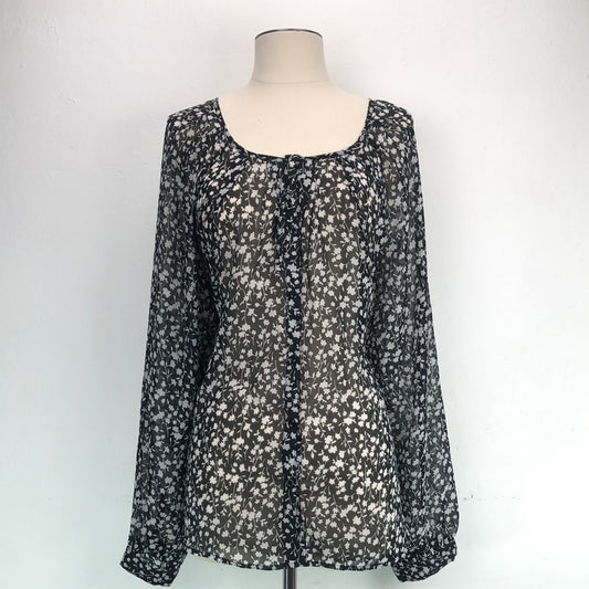 Blusa Negra De Flores Old Navy