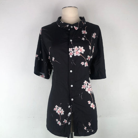 Camisa Negro De Flor ChArmkp