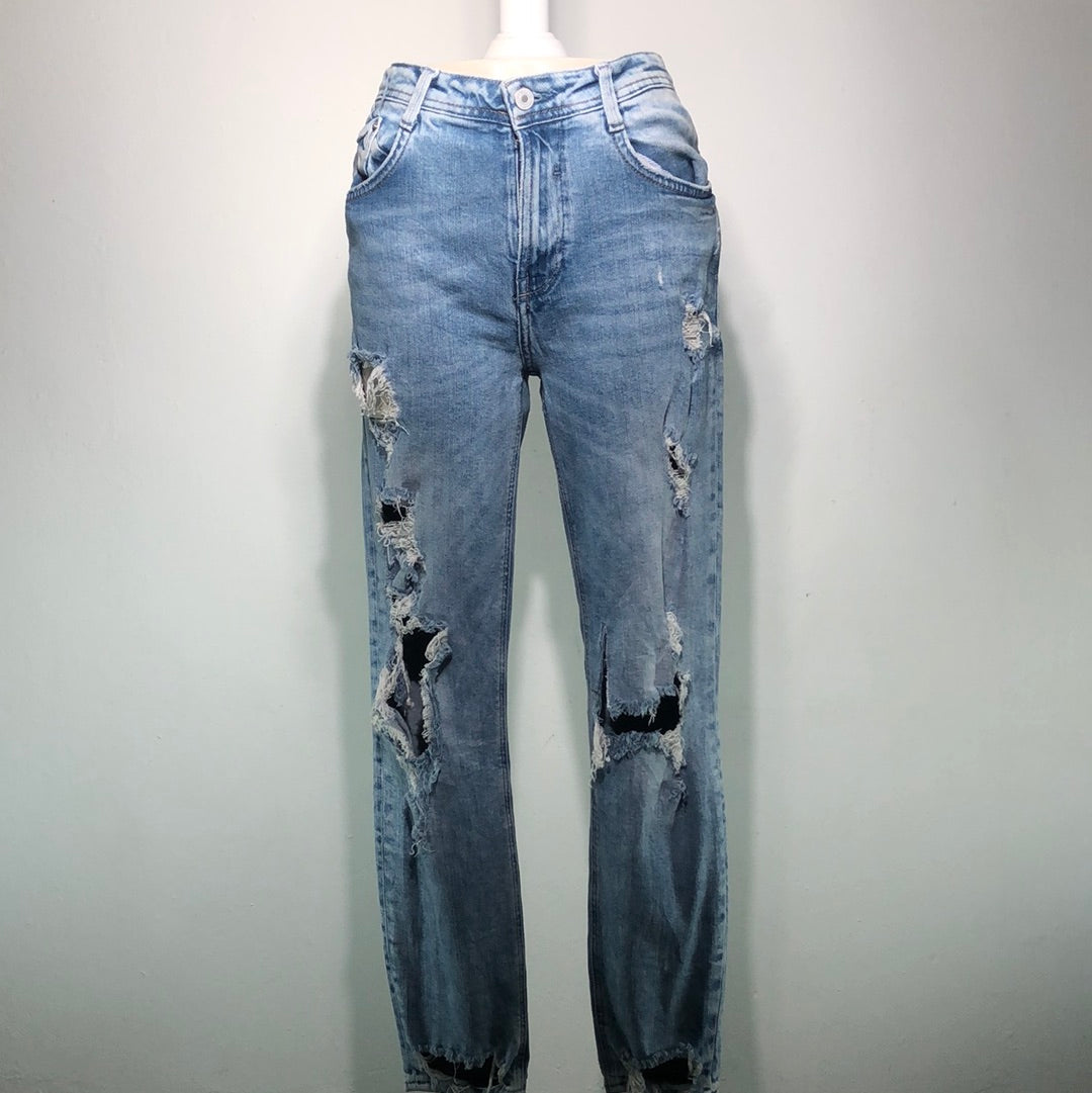 Pantalon Jeans Azul Zara