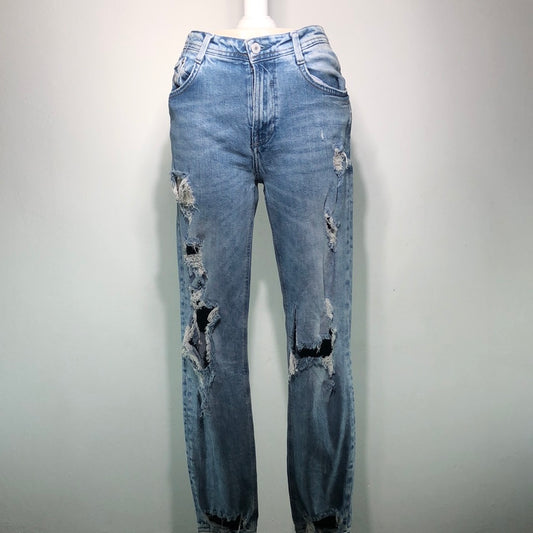 Pantalon Jeans Azul Zara