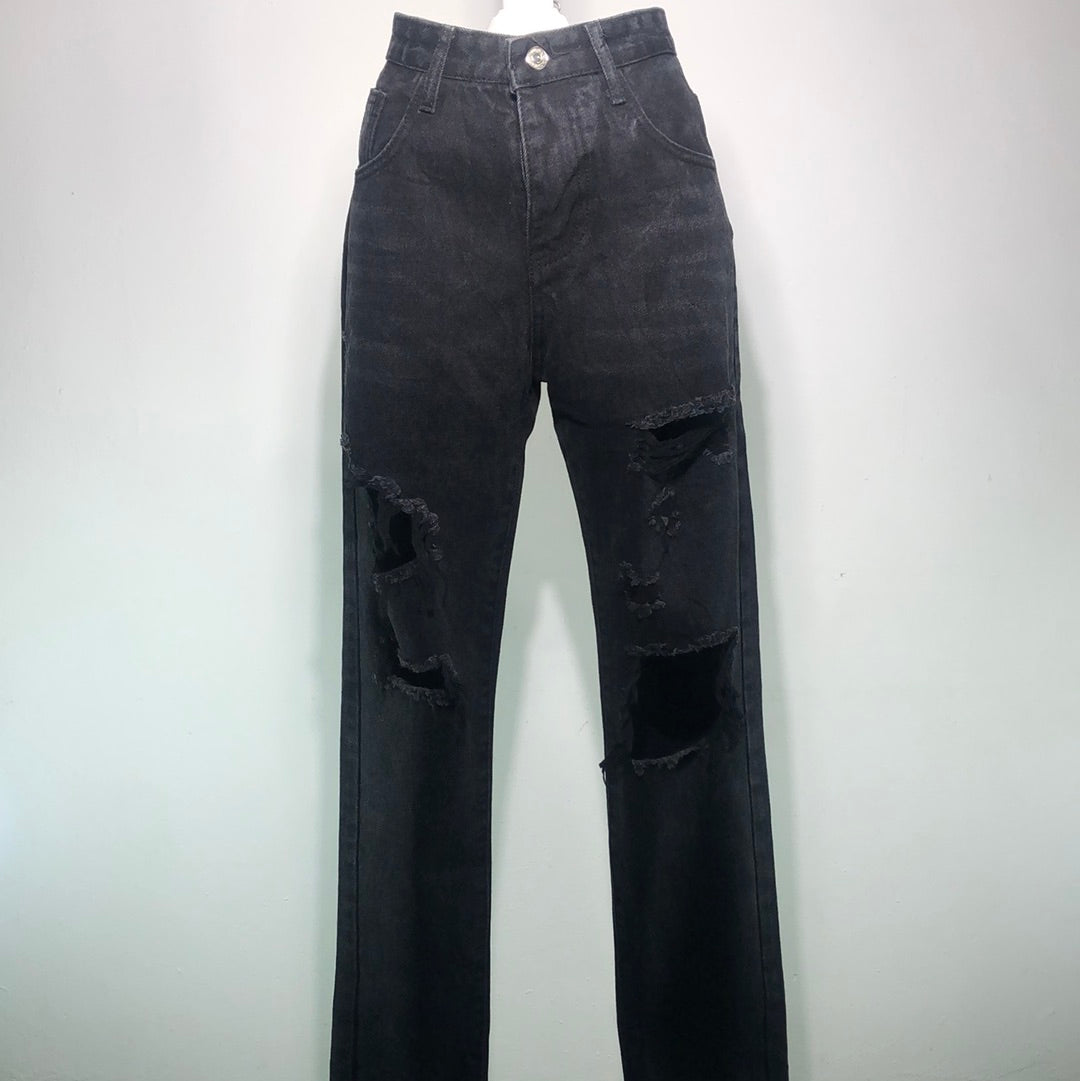 Pantalon Jeans Negro Shein