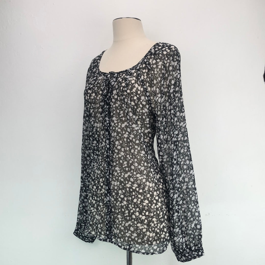 Blusa Negra De Flores Old Navy