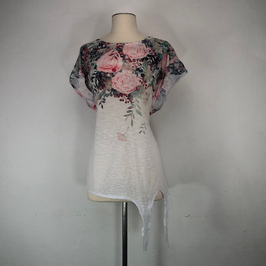 Blusa Blanca Con Flores Time Tru