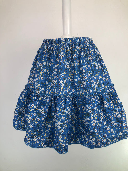 Falda Azul a Floral Shein