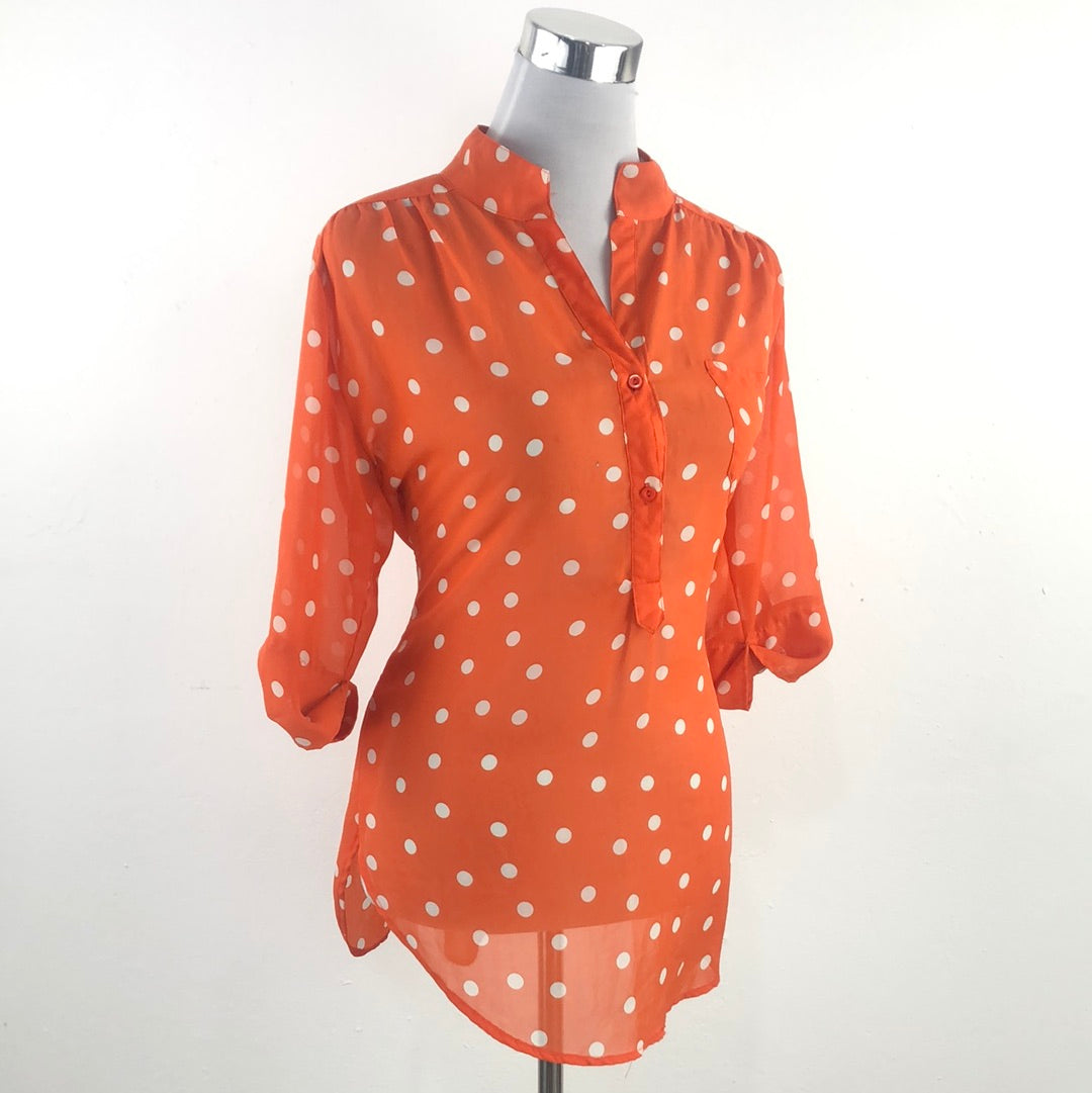 Blusa Naranja de Lunares