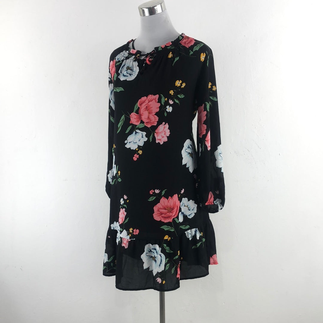 Vestido Negro de Flores Old Navy