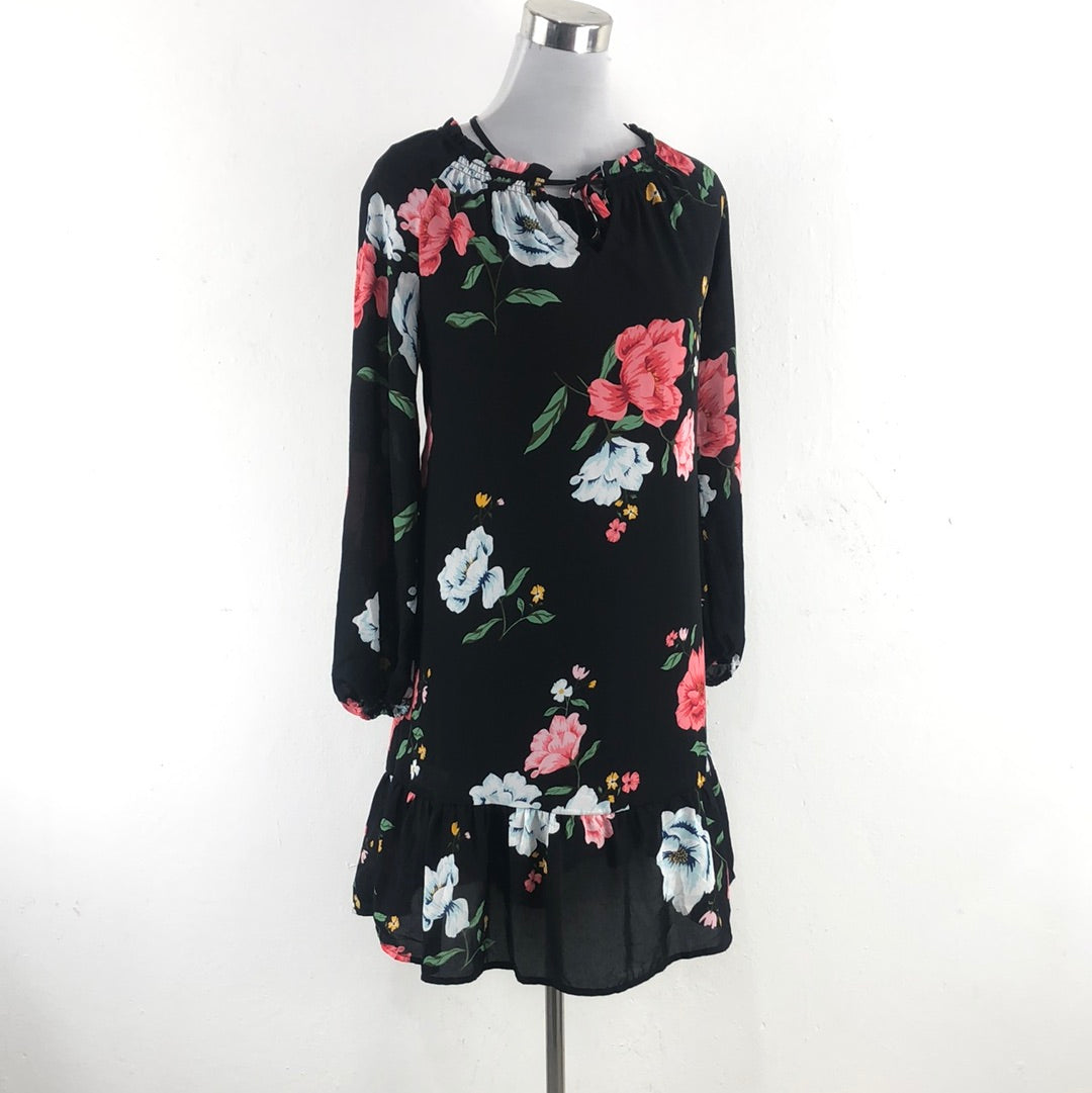 Vestido Negro de Flores Old Navy